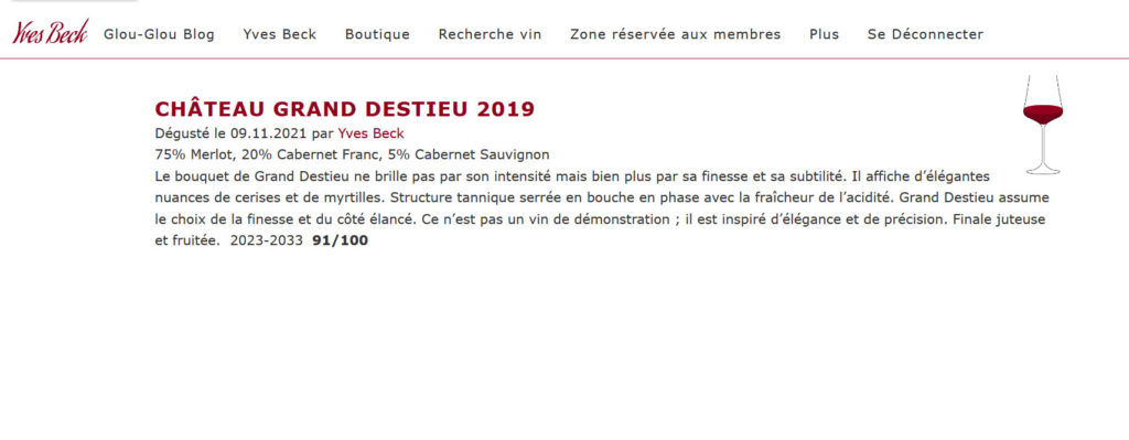 Critique Yves Beck 91/100